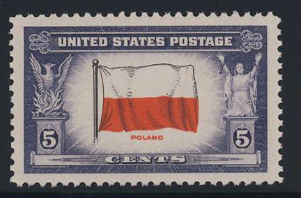 Poland Stamp from the Overrun and Occupied Countries Series